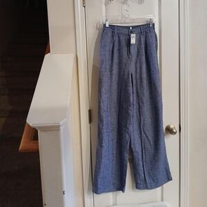 NWT Aerie wide-leg Denim look soft cotton pants with pockets in size small.